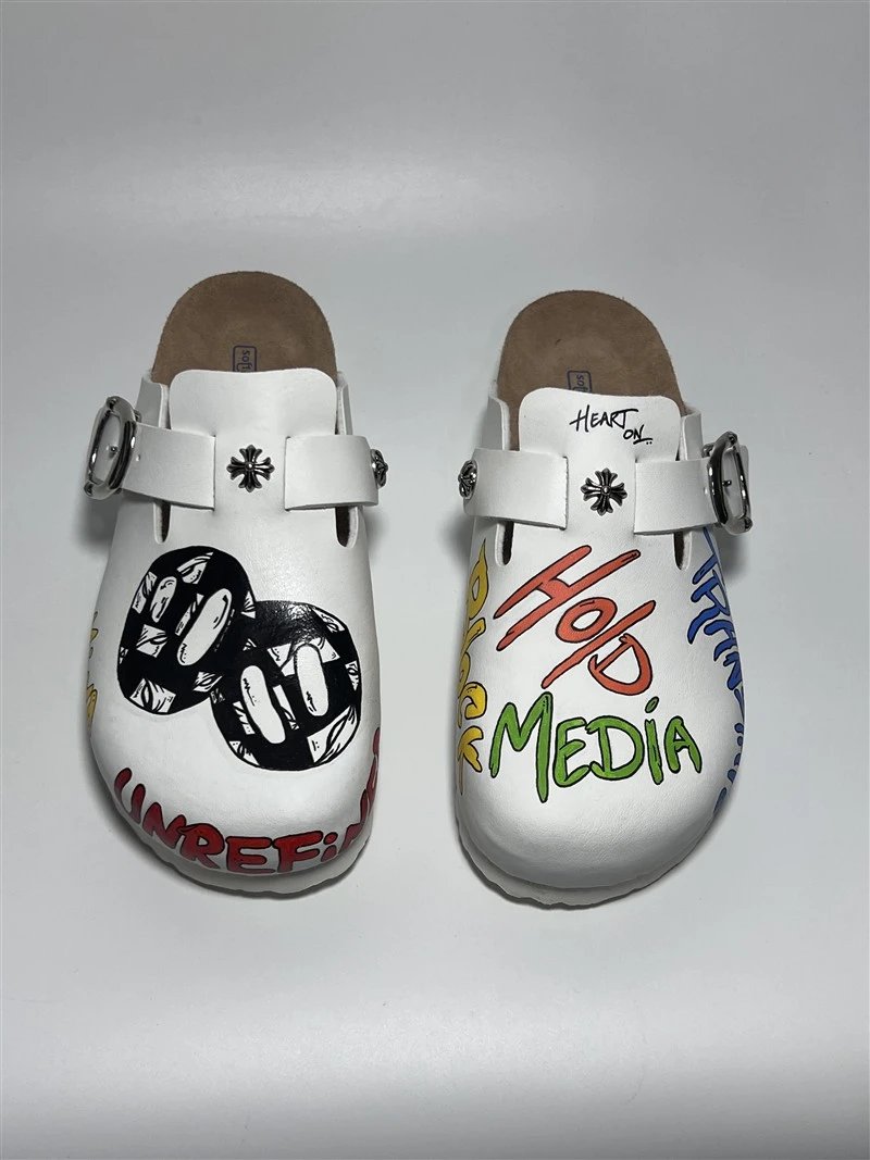 Customized Thick-Sole Birkenstock Graffiti Half-Mule photo 2