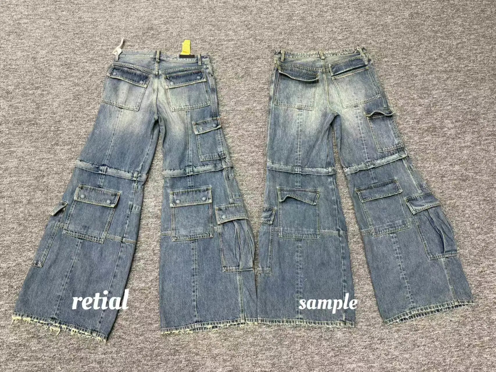 Cargo Flared Bleached Ice Blue Detachable Jeans photo 5