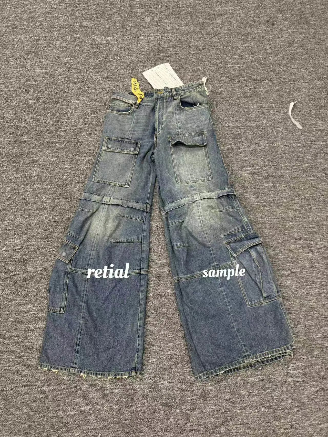 Cargo Flared Bleached Ice Blue Detachable Jeans photo 2