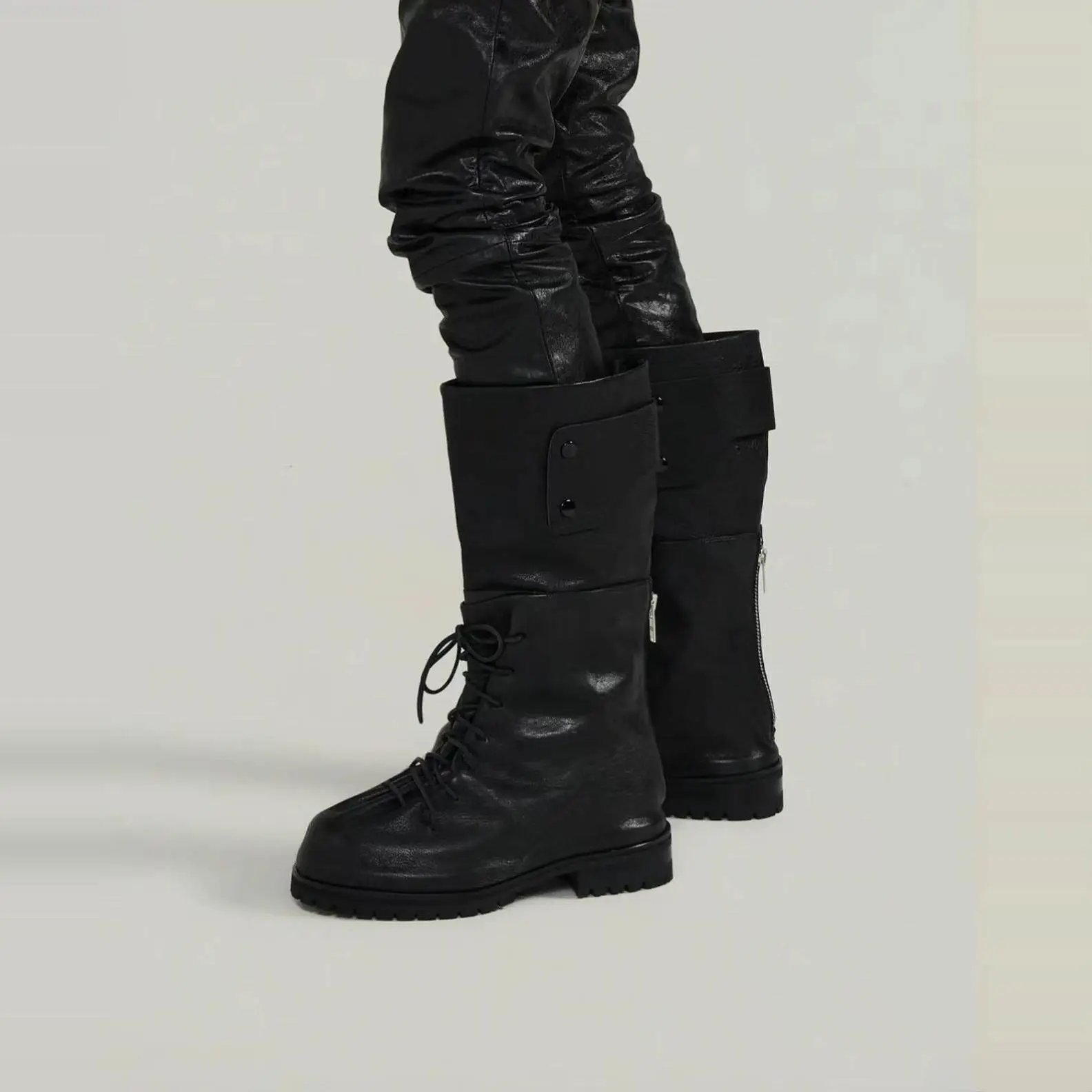 MRLEE Vintage Leather Knee-High Boot