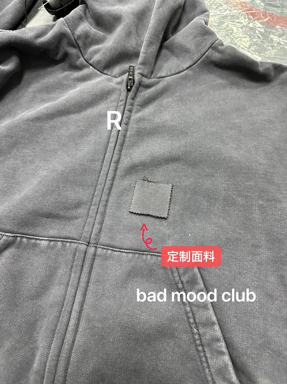 Grade-Robe Small Fit Grey Wash Zip Hoodie photo 7