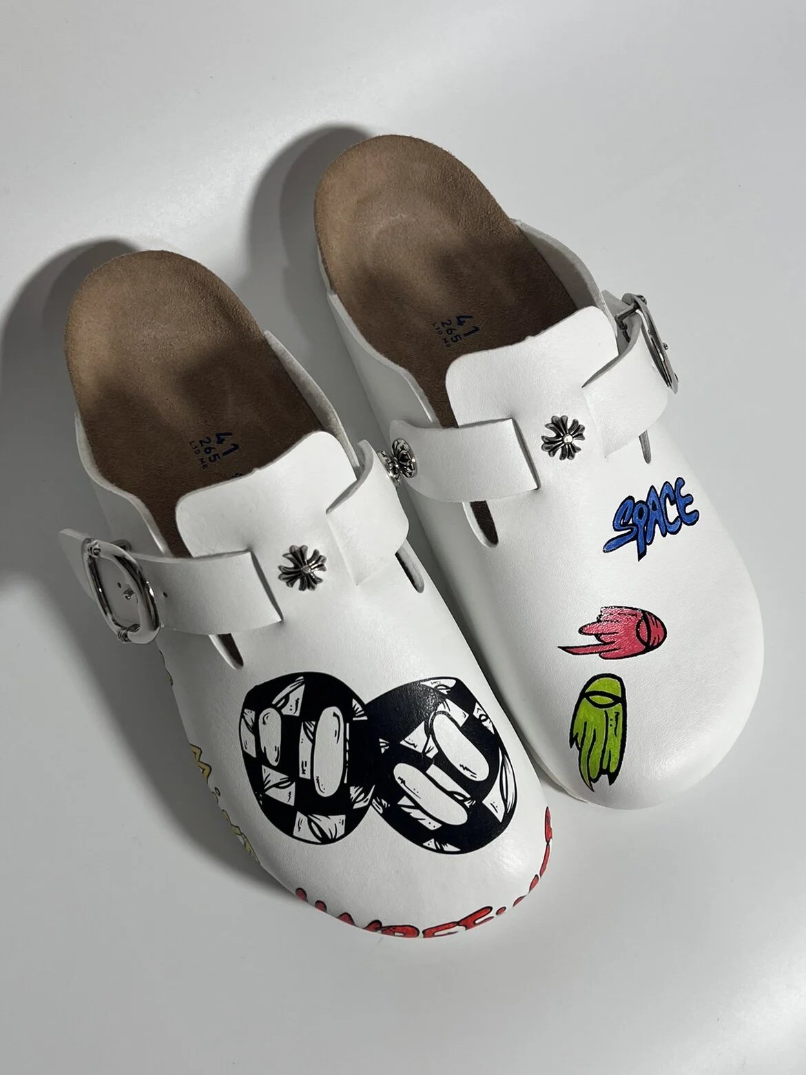 Customized Thick-Sole Birkenstock Graffiti Half-Mule photo 3