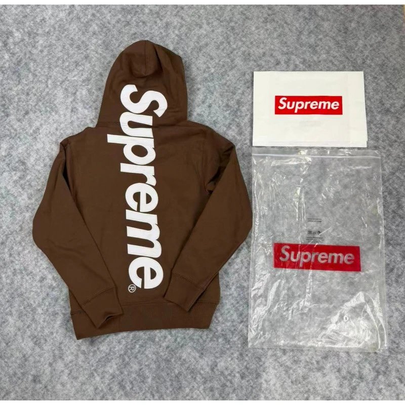 E550 # Classic Big Logo Hoodie Coffee Color
