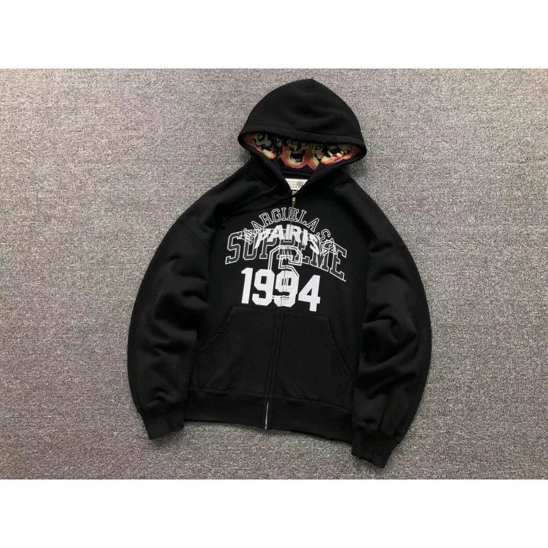 E573#Zip-Up Hoodie Black