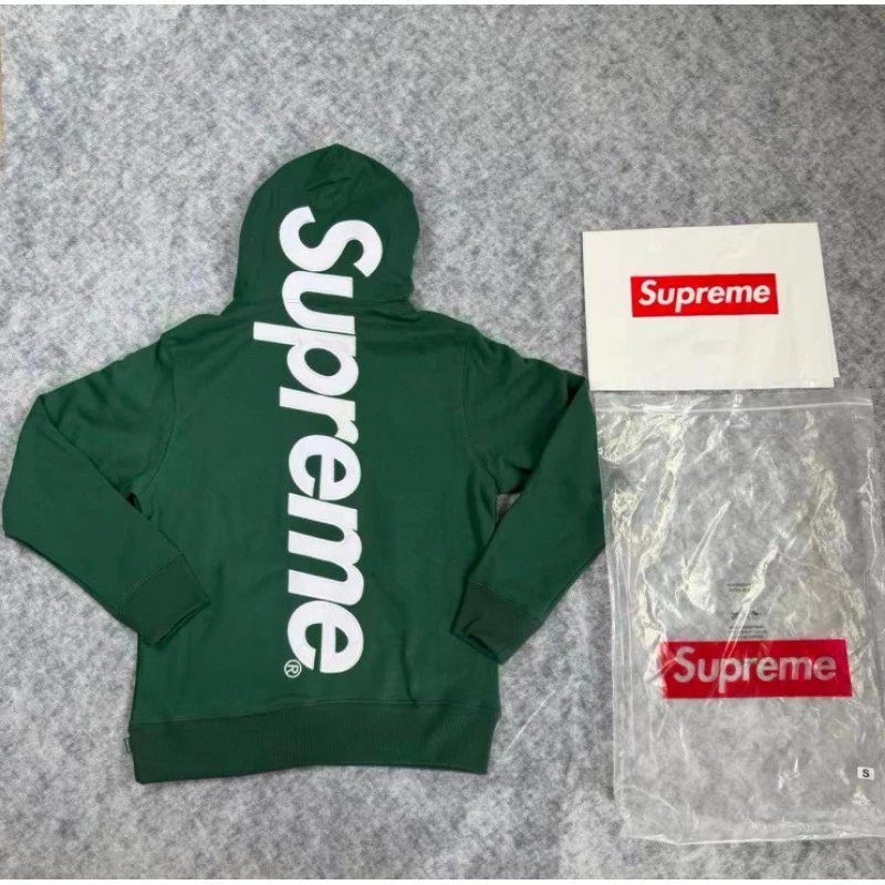 E550 # Classic Big Logo Hoodie in Dark Green