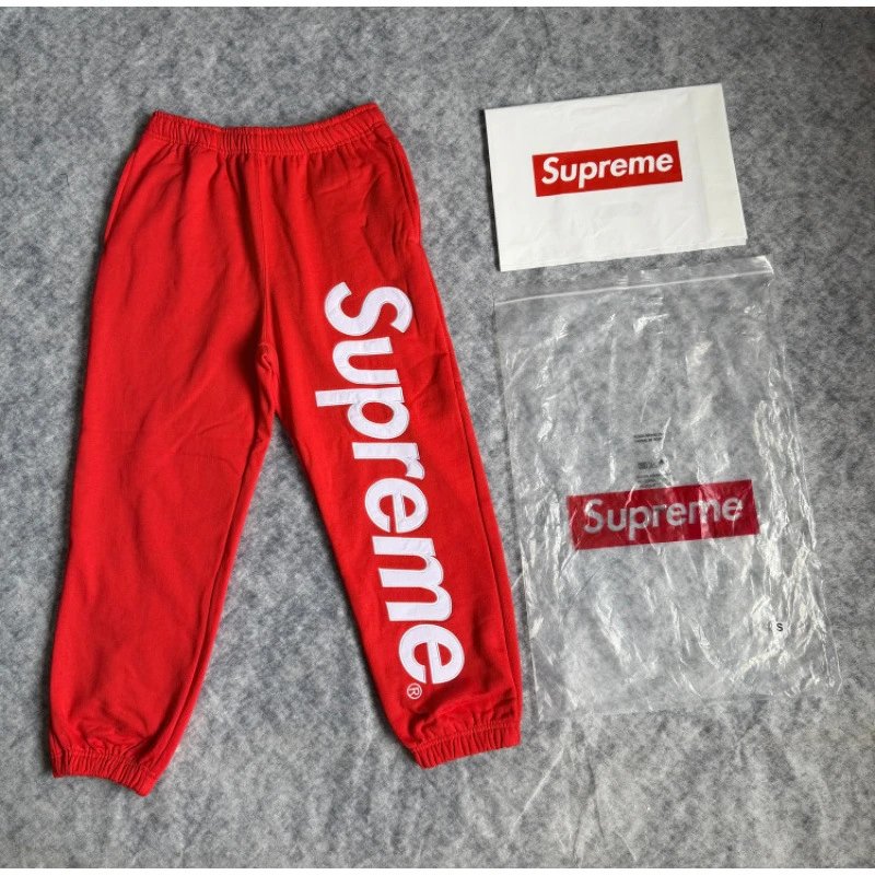 A309 # Classic Big Logo Hooded Pants in Red