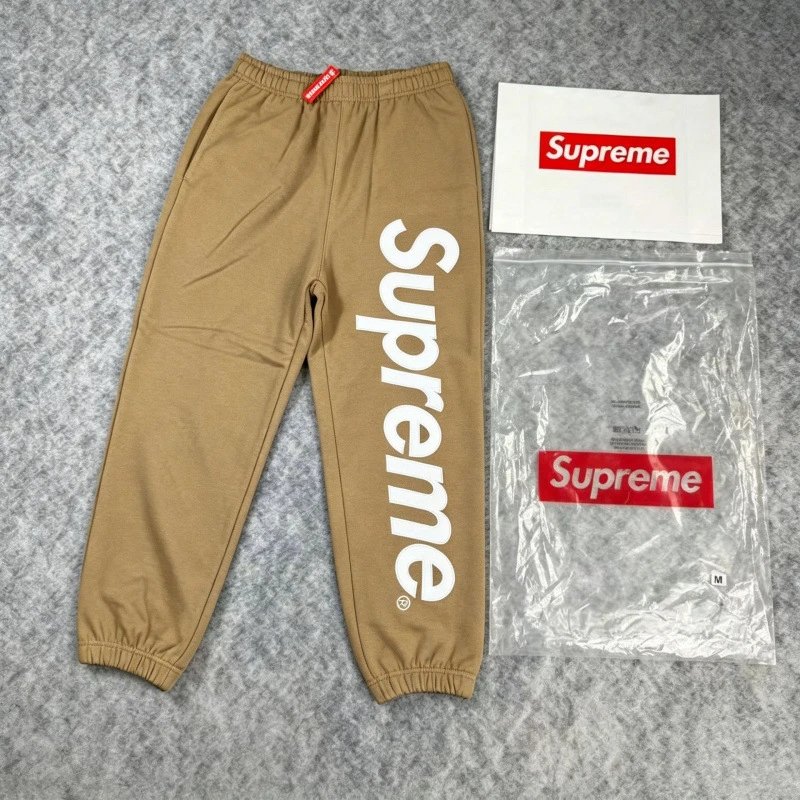 A309 # Classic Big Logo Hooded Pants in Light Coffee Color