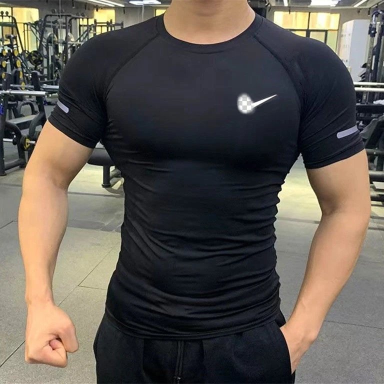 Black Short Sleeve with Reflective Strips
