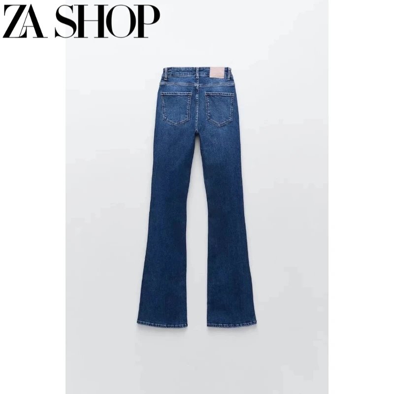 ZARA High-Waisted Dark Wash Flare Jeans