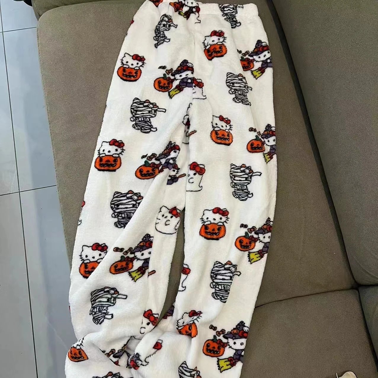 Hello Kitty Fleece Lounge Pants (Pink & Halloween Orange)