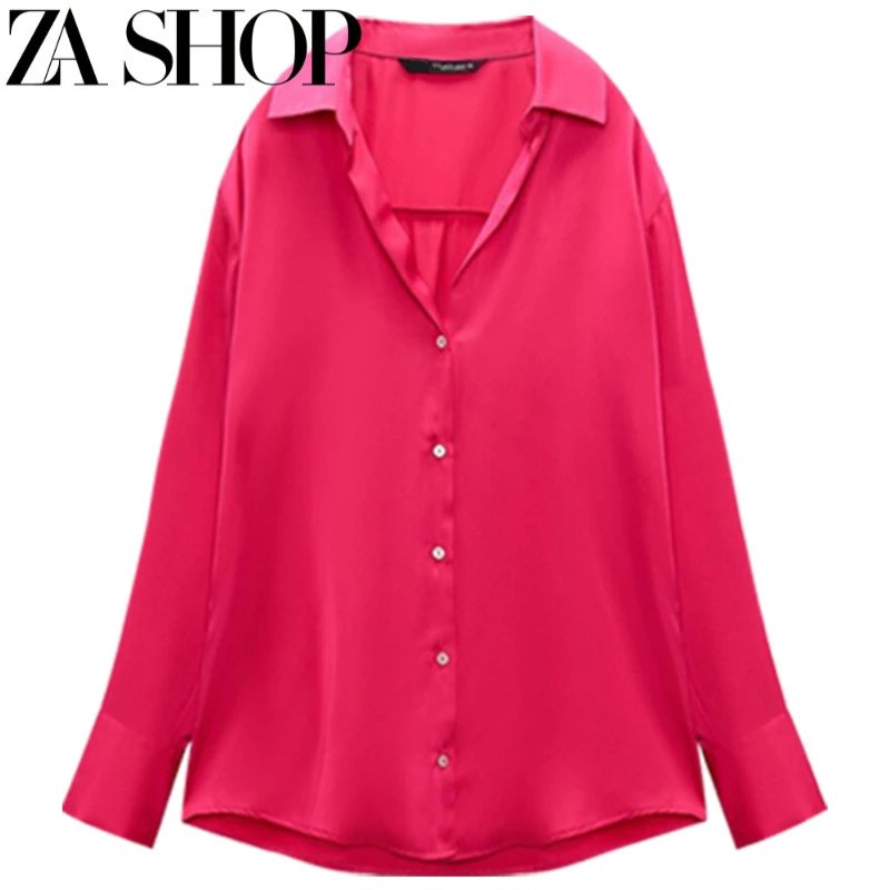 ZA Red Satin Shirt
