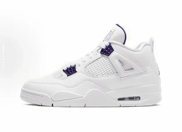 Air Jordan 4 Retro White Purple Sneakers - 1