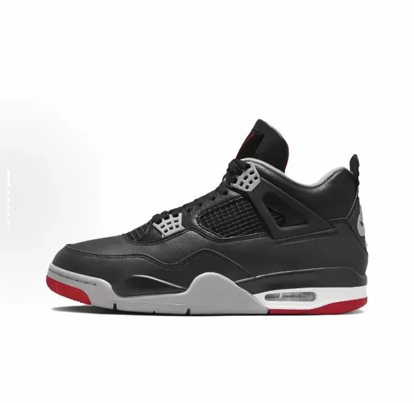 Air Jordan 4 Retro Black Cement Red Sneakers - 1