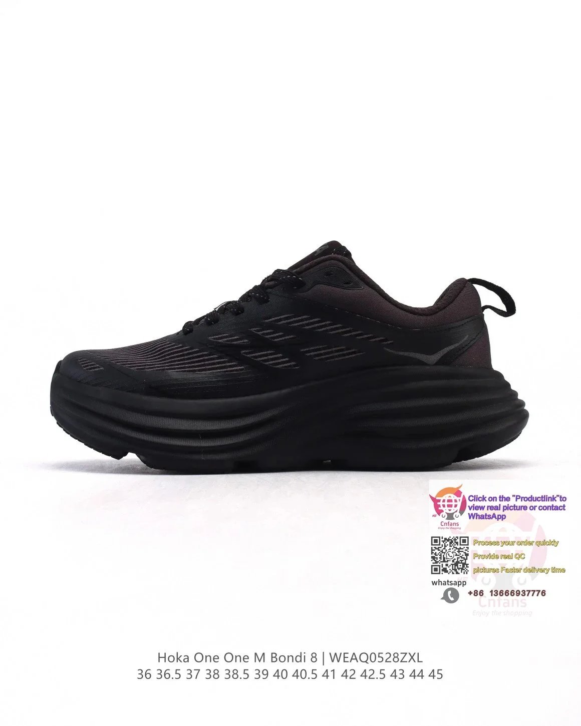 Hoka One One Hoka One One M Bondi 8 Black Running Sneakers Black