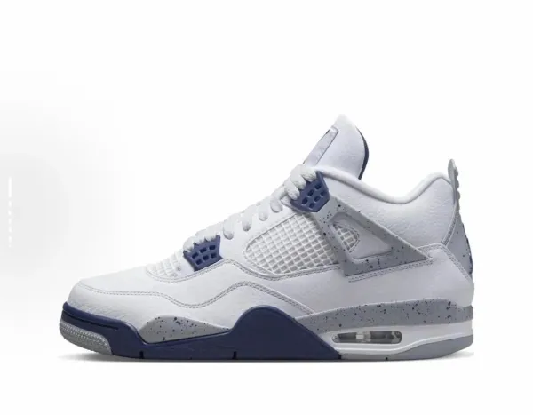 Air Jordan 4 Retro White/Blue Sneakers - 1