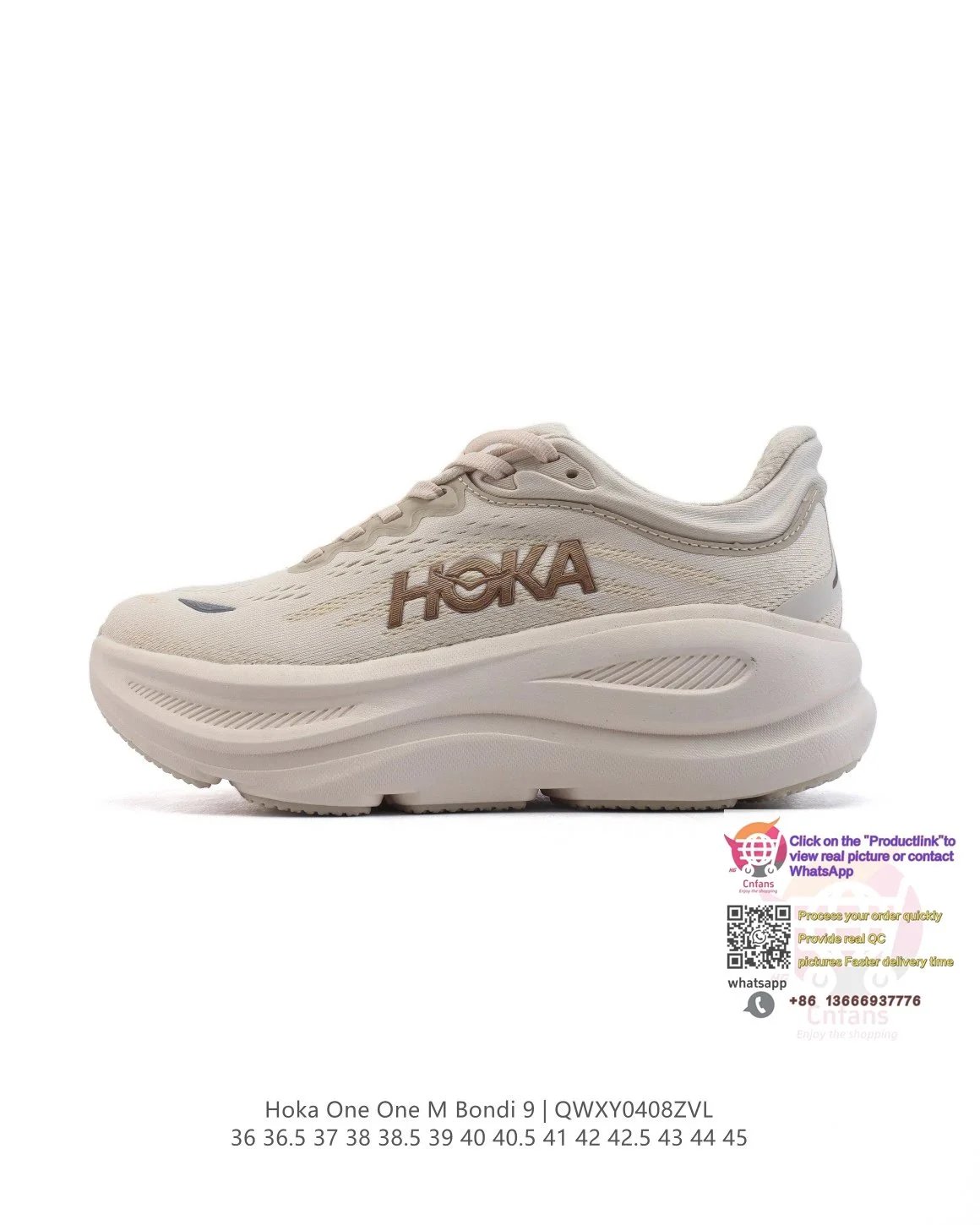 Hoka One One Hoka One One M Bondi 9 Beige Sneakers Beige