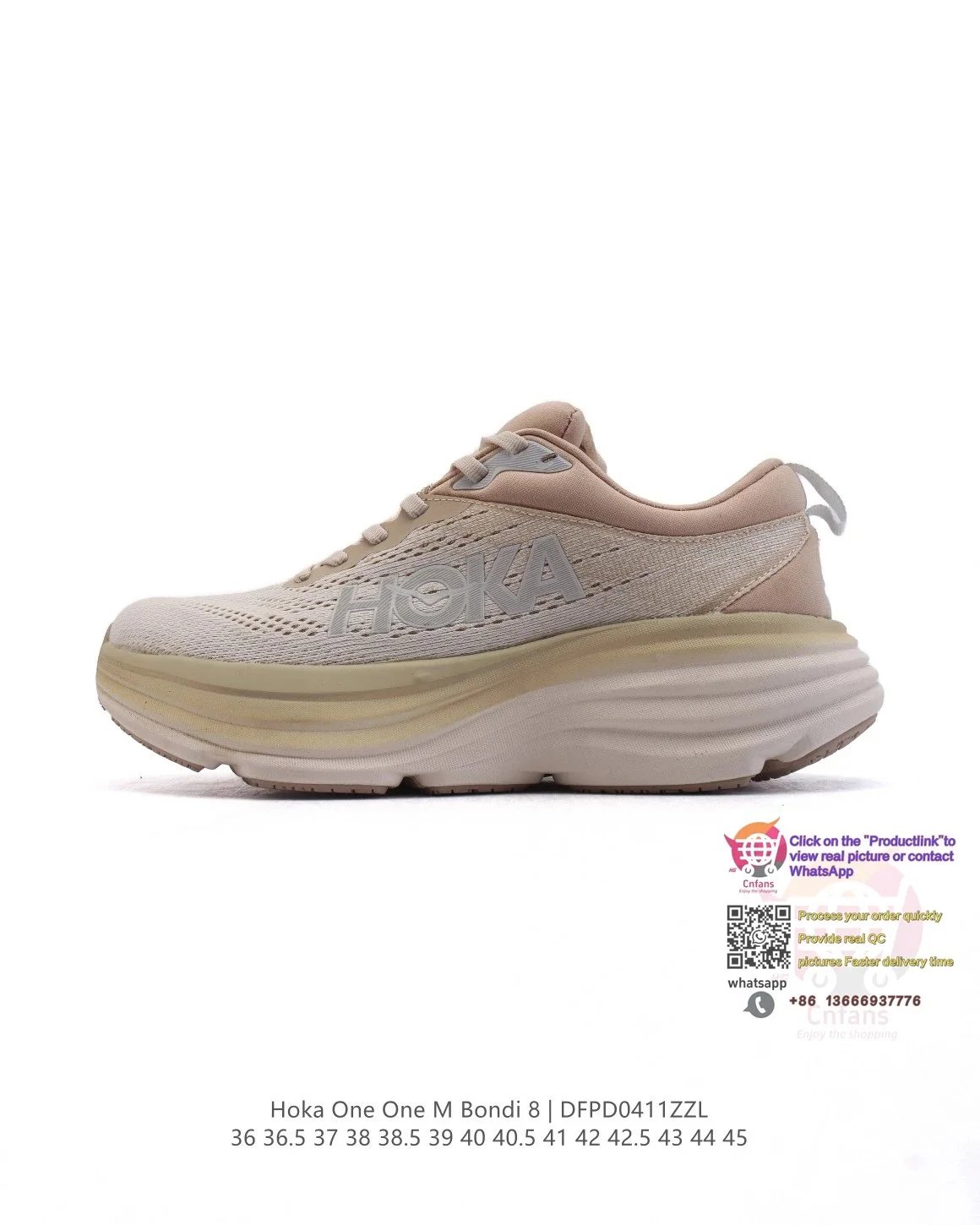 Hoka One One Hoka One One M Bondi 8 Beige Sneakers Beige