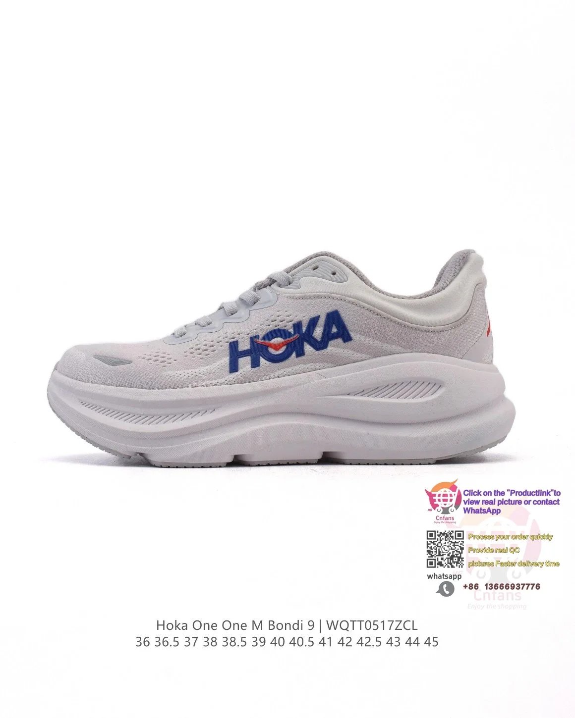 Hoka One One Hoka One One M Bondi 9 Sail Sneakers White