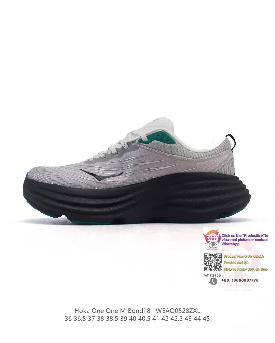 Hoka One One Hoka One One Bondi 8 Sneakers | Silver/Teal Grey