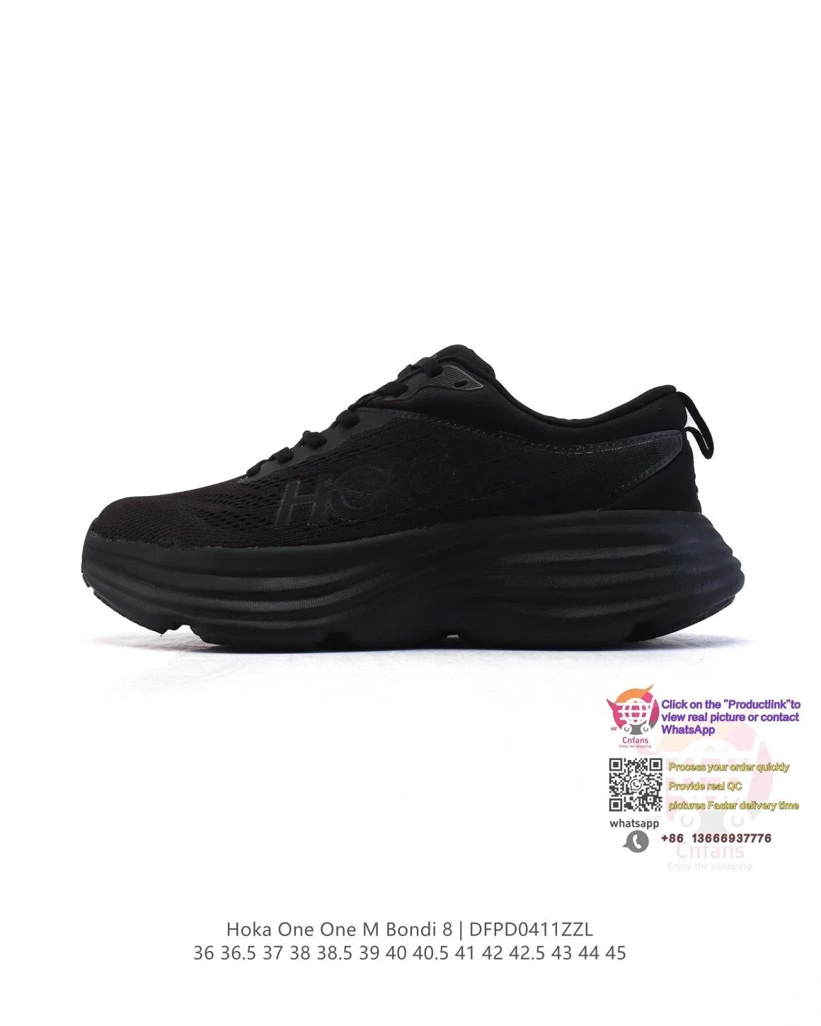 Hoka One One Hoka One One M Bondi 8 Black Running Sneakers Black