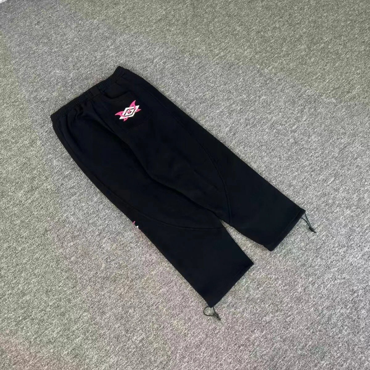 Design Embroidered Logo Track Pants Black Sweatpants - 10