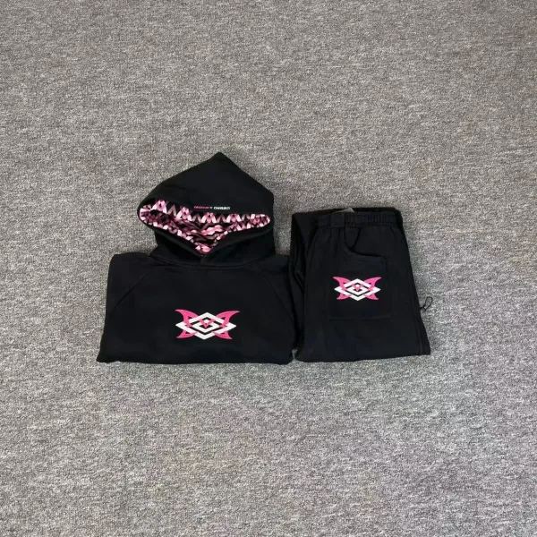 Design Embroidered Logo Track Pants Black Sweatpants - 29