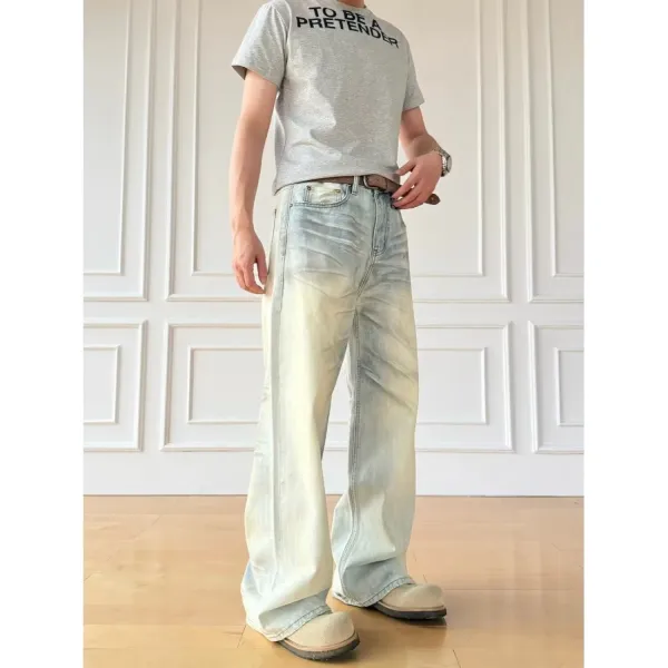 Design Wide-Leg Acid Wash Jeans with 'To Be A Pretender' T-Shirt - 1