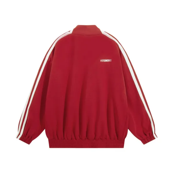 Vetements Track Jacket Black with White Stripes Outerwear - 9