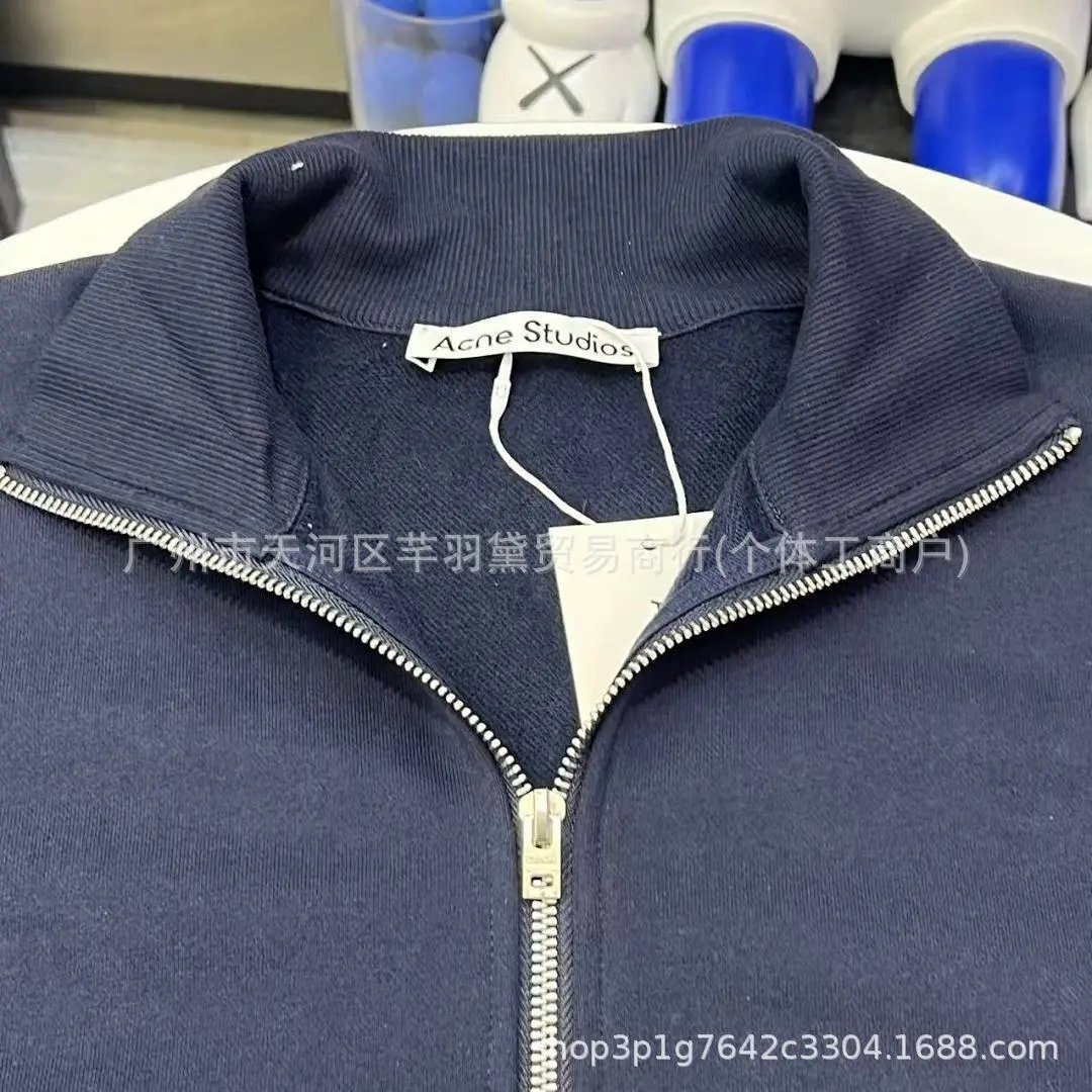 Acne Studios Zip-Up Track Jacket Navy Outerwear Jacket - 19