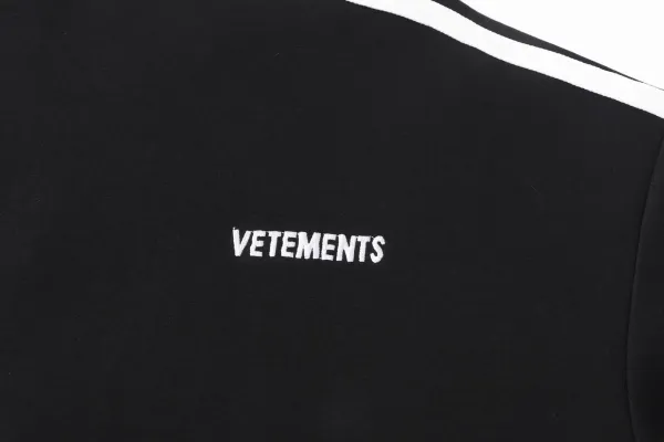 Vetements Track Jacket Black with White Stripes Outerwear - 18
