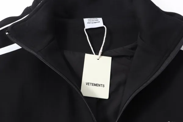 Vetements Track Jacket Black with White Stripes Outerwear - 20