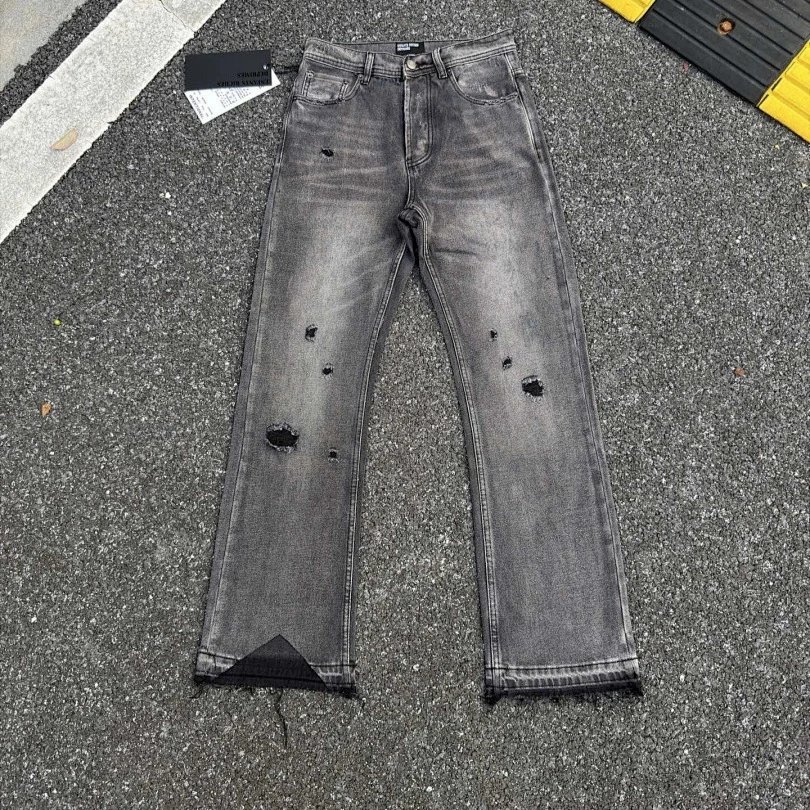 Logo Patch Flared Washed Jeans