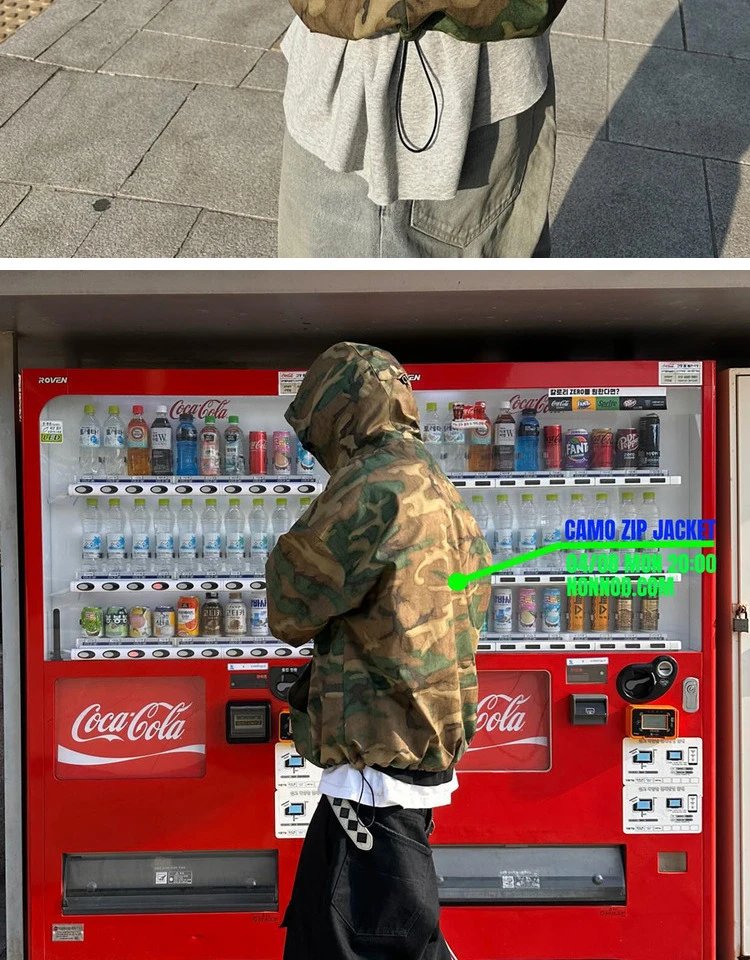 Design Camouflage Hooded Jacket Multicolor Outerwear - 14