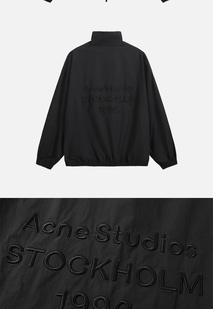 Acne Studios Cropped Leather-Collar Jacket Black - 14