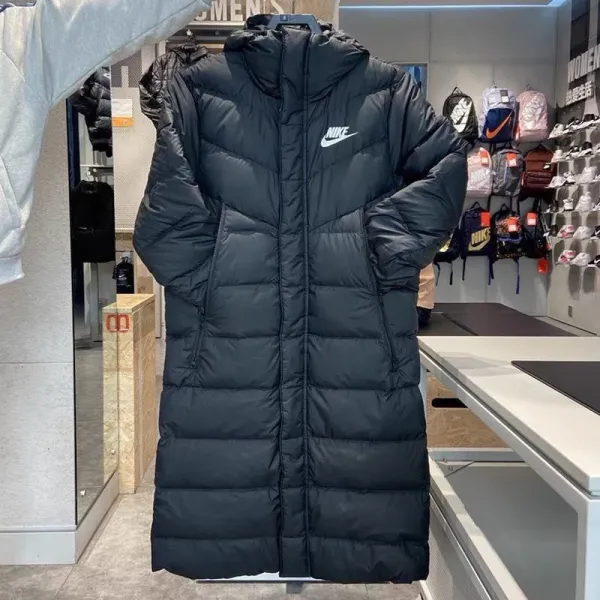 Nike Windrunner Long Puffer Coat Black Down Jacket - 7