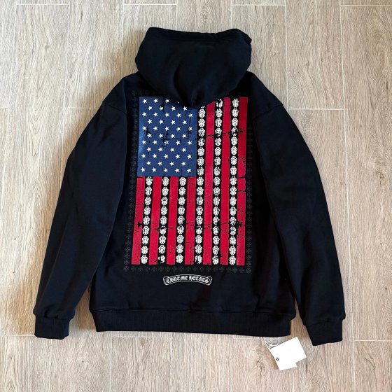 Retro Distressed Flag Print Zip-Up Sweatshirt, Unisex