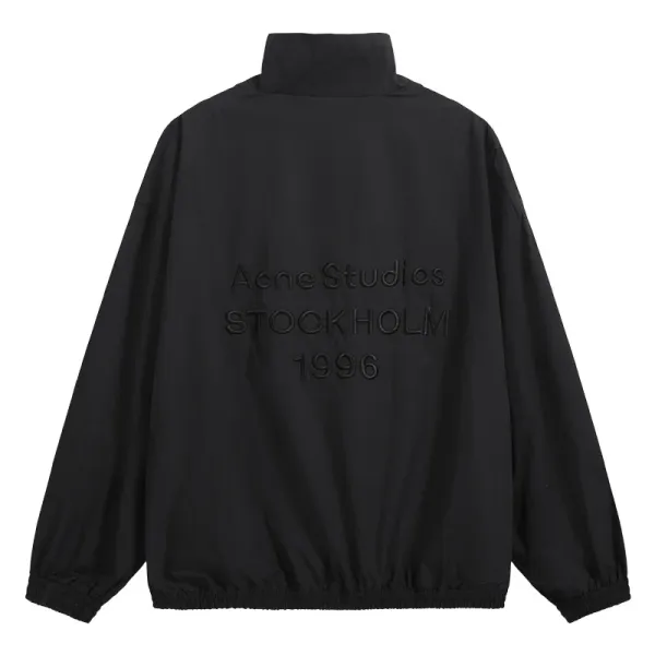 Acne Studios Stockholm 1996 Embossed Windbreaker Black Jacket Outerwear.windbreaker - 1