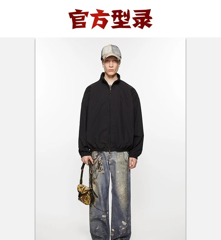 Acne Studios Cropped Leather-Collar Jacket Black - 27