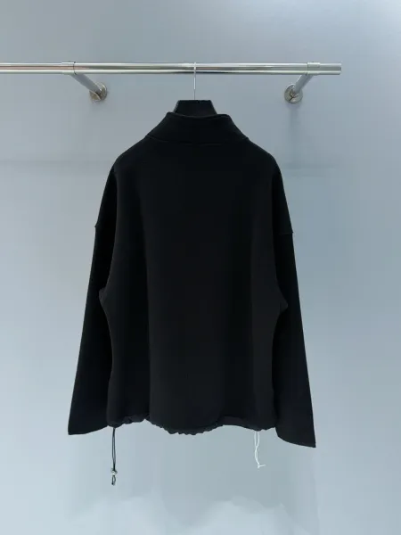Celine Half-Zip Fleece Pullover Black Hoodie - 7