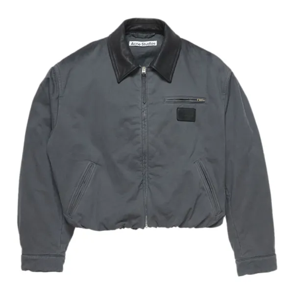 Acne Studios Cropped Utility Jacket Gray Outerwear Jacket - 1