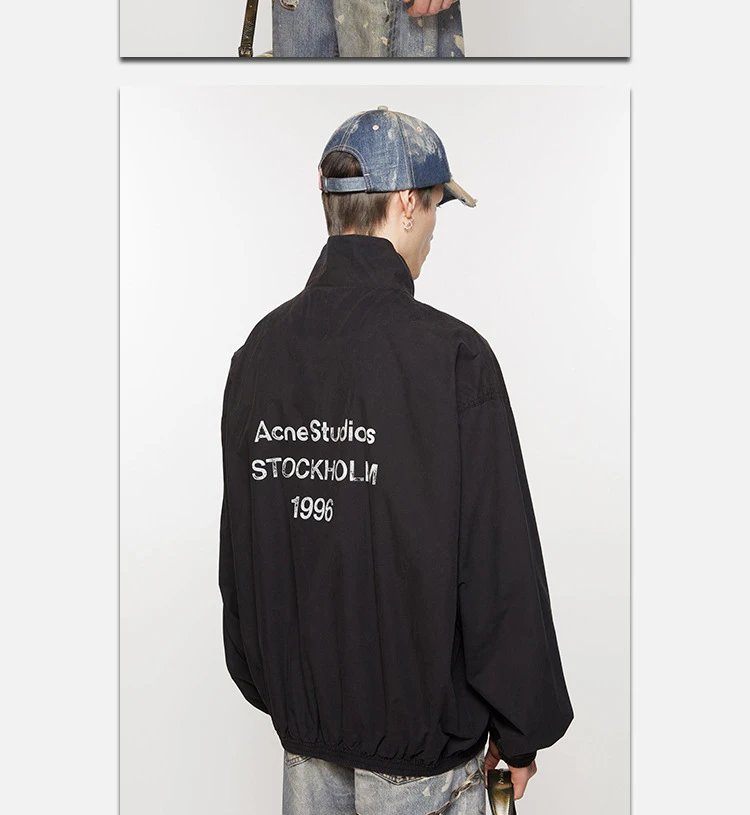 Acne Studios Cropped Leather-Collar Jacket Black - 29