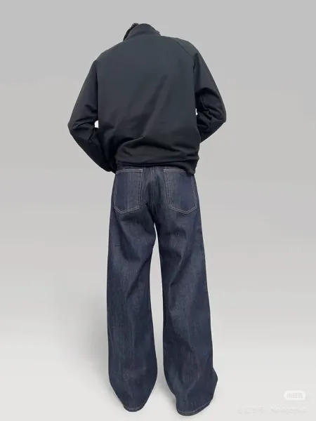Design Besta Jeans Raw Denim Flared Jeans Navy Jeans - 6