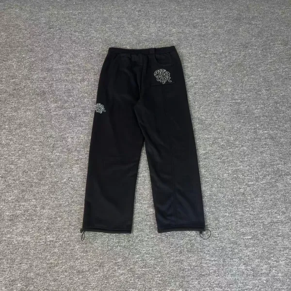 Design Embroidered Logo Track Pants Black Sweatpants - 1