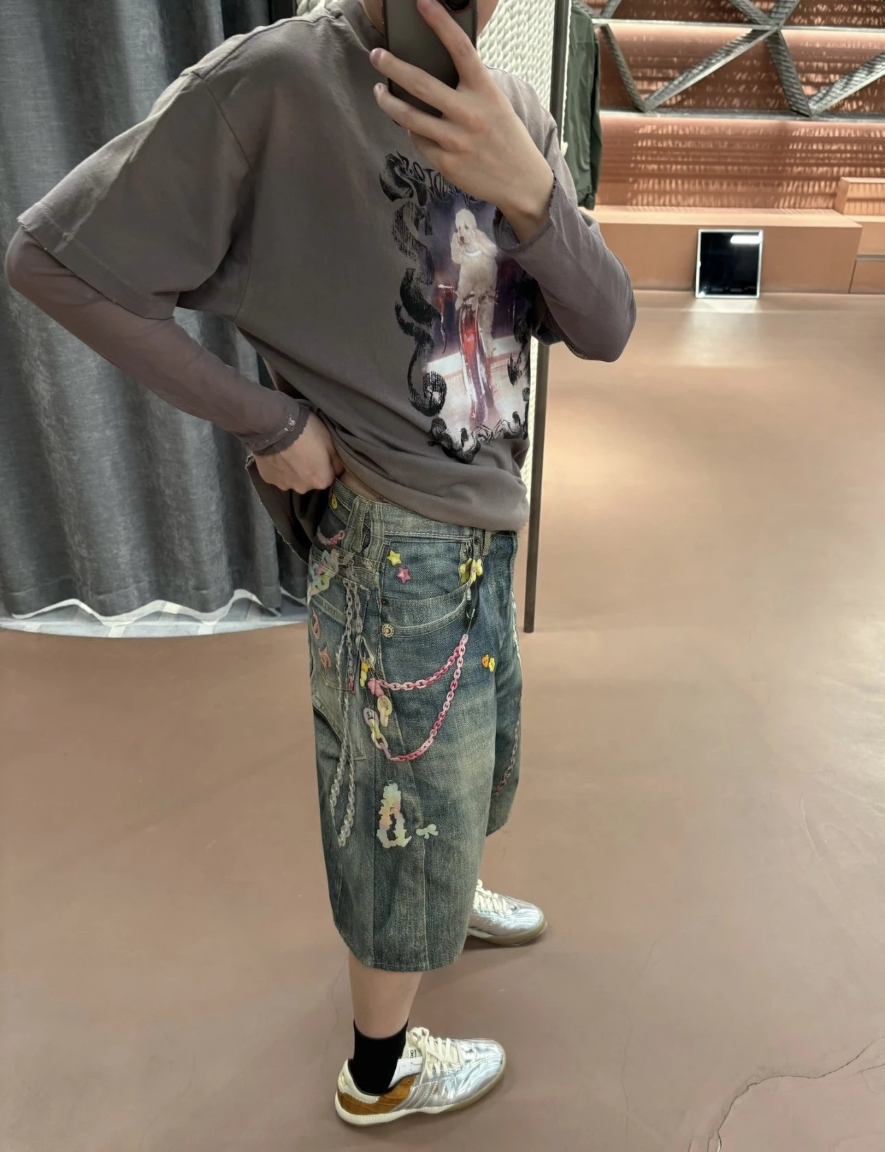 Acne Studios Pinstripe Wide-Leg Trousers with Denim Waistband Black Pants - 33