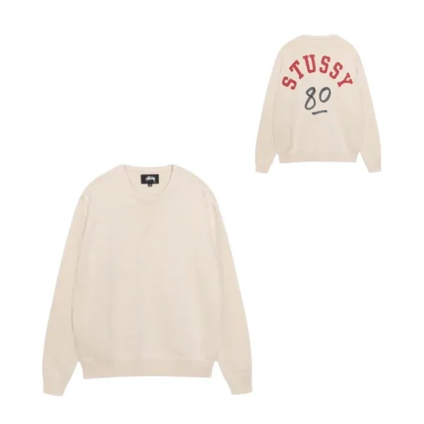 Stussy '80' Knit Sweater Beige - 1