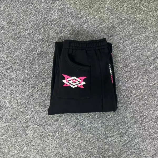 Design Embroidered Logo Track Pants Black Sweatpants - 28