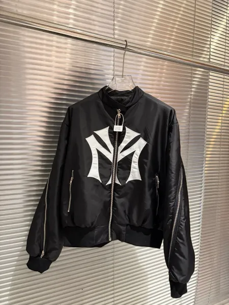 New York Yankees MLB Logo Bomber Jacket Black Outerwear Jacket - 6