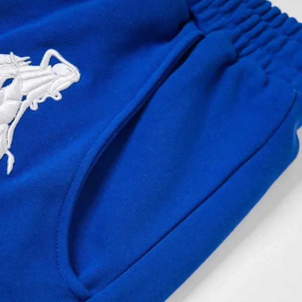 Lotto x Mowa Sporty Blue Sweatpants with Number 6 and Polo Rider Print - 17