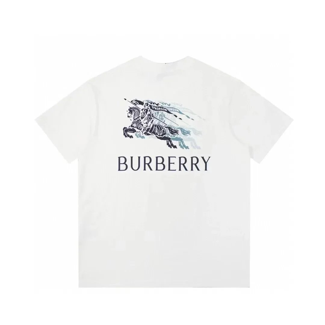 Burberry Embossed Logo Beige Cotton T-Shirt - 4