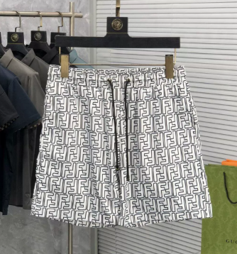 Fendi Shorts FF monogram drawstring — White